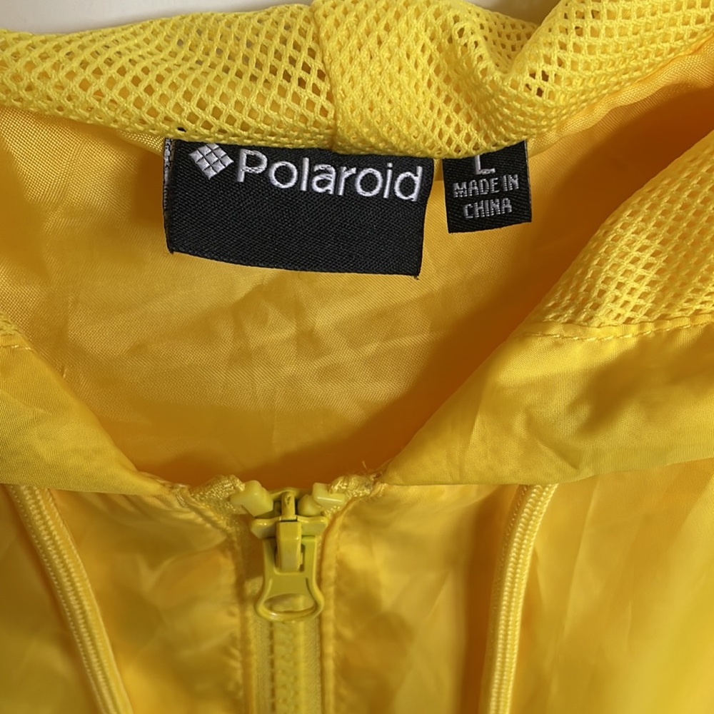 Polaroid rainbow stripe zip front lightweight windbreaker mesh lining large - Picture 4 of 8